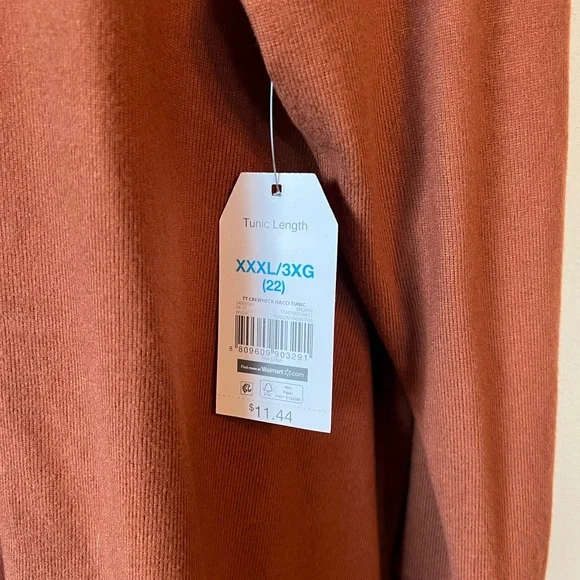 Plus Size Rust Crew Neck Long Sleeve Sweater NWT - Picture 3 of 8